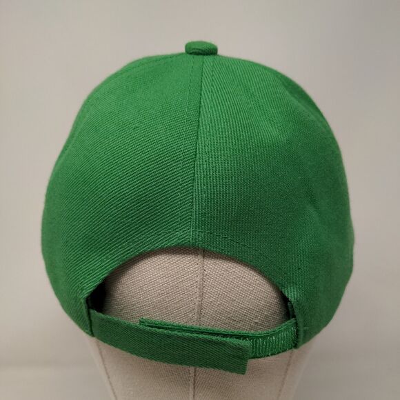 Monogram Strapback Hat Green One Size Adjustable Embroidered 6 Panel - Picture 5 of 8